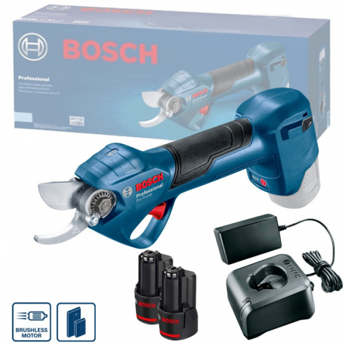 Секатор Bosch Pro Pruner акумуляторний 12В 2х ак (0.601.9K1.021) фото
