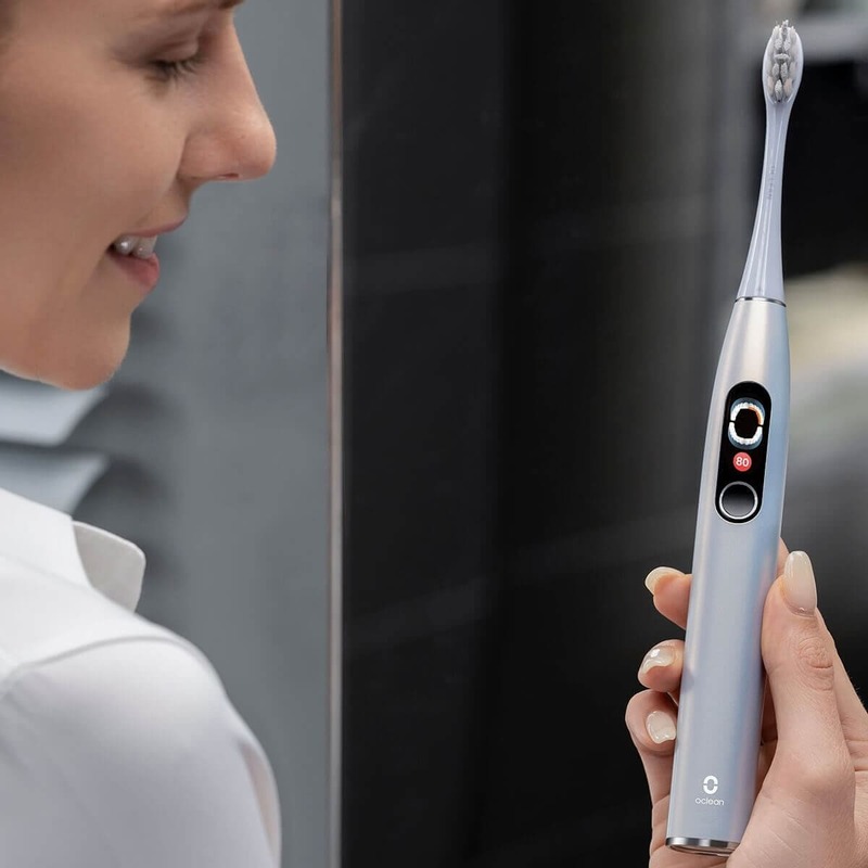 Умная зубная электрощетка Oclean X Pro Digital Set Glamour Silver - фото - №8