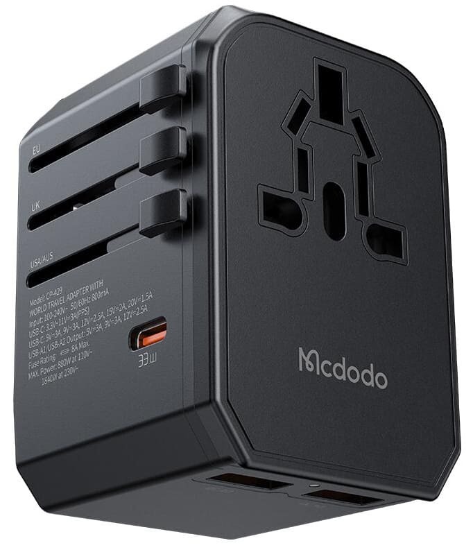 Ун. ЗП Travel adapter McDodo (CP-4290) FC 33W USB-C/USB-A PD+QC3.0 чорний фото