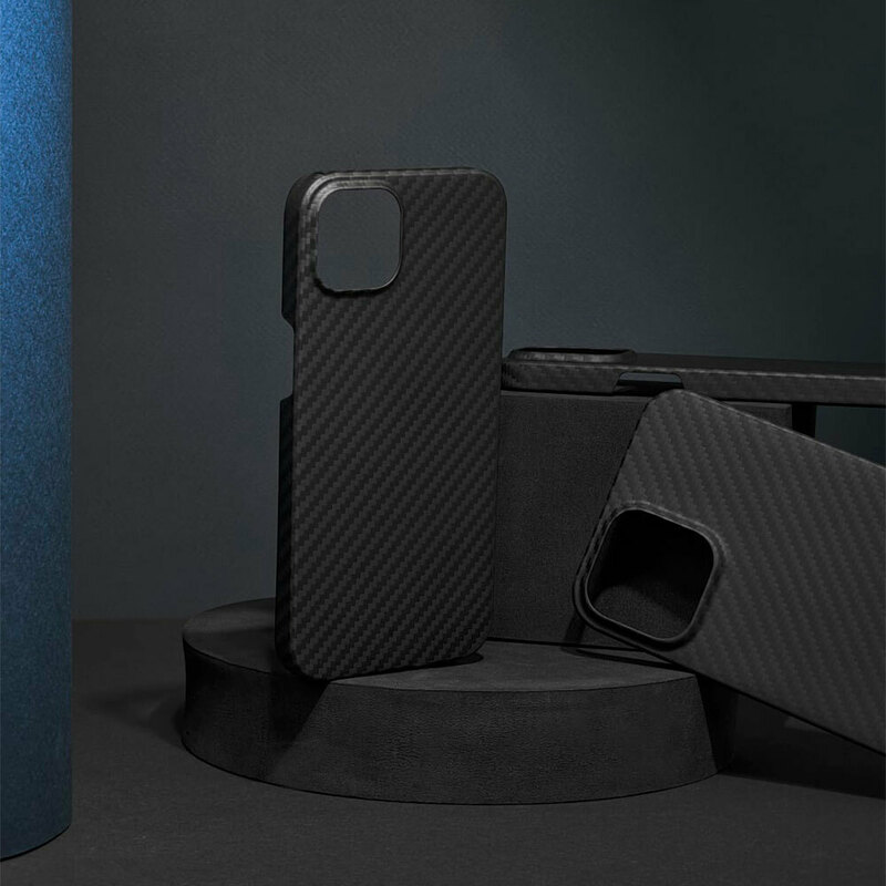 Чохол для iPhone 14 Pro Max WAVE Premium Carbon Slim with MagSafe (Black) фото