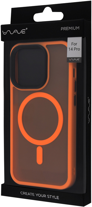 Чохол для iPhone 14 Prо WAVE Matte Insane Case with MagSafe (orange) фото