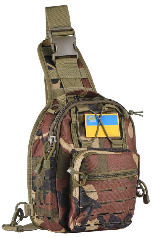 Сумка cлінг 2Е Tactical Laser Cut 2.5л, темний камуфляж - фото - №0