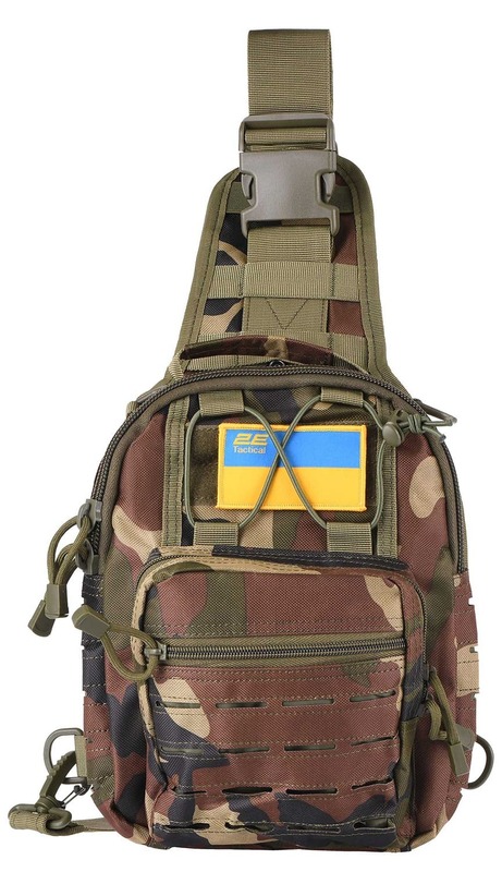 Сумка cлінг 2Е Tactical Laser Cut 2.5л, темний камуфляж - фото - №1