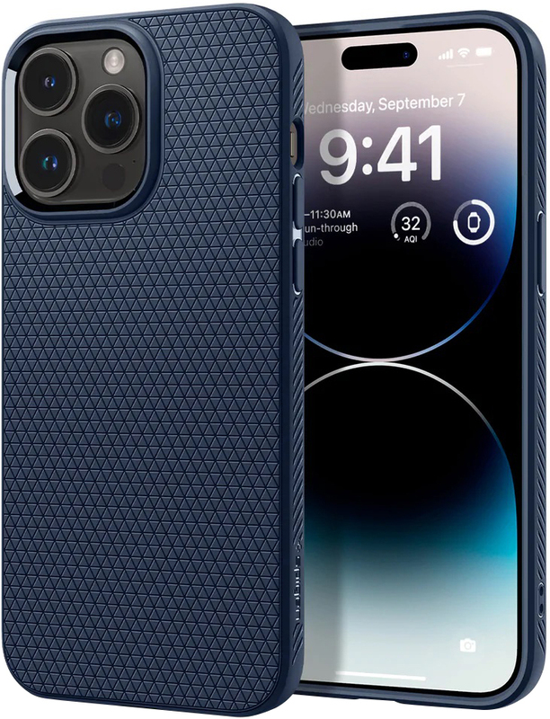 Чохол для iPhone 14 Pro Max Spigen Liquid Air Navy Blue (ACS04814) - фото - №5