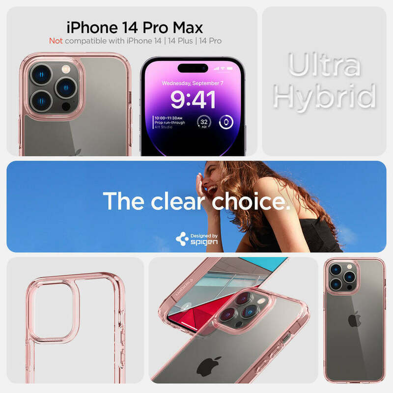 Чохол для iPhone 14 Pro Max Spigen Ultra Hybrid Rose Crystal (ACS04818) - фото - №10