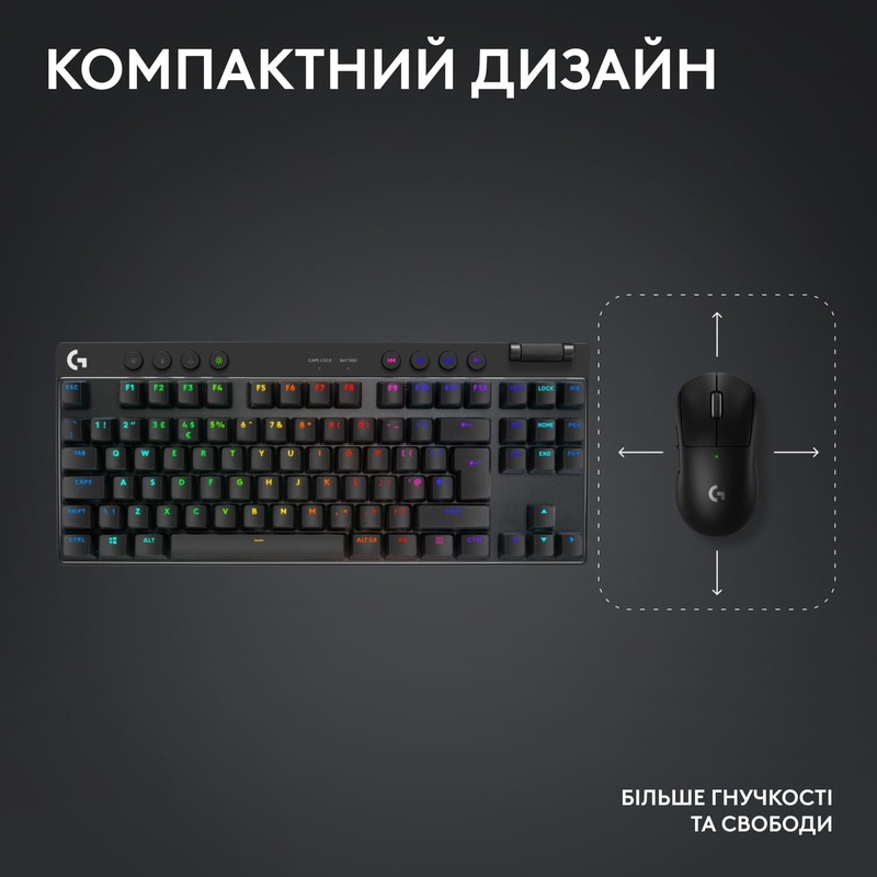Ігрова клавіатура Logitech G Pro X Lightspeed (Black) L920-012136 фото