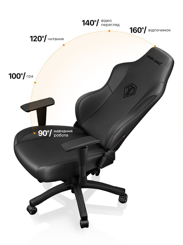 Ігрове крісло Anda Seat Phantom 3 Size L (Black) AD18Y-06-B-PV/C-B01 фото