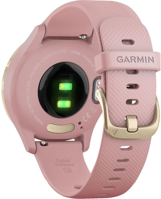 Смарт-часы GARMIN VIVOMOVE 3S SPORT CHAMPAGNE-ROSE SILICONE фото
