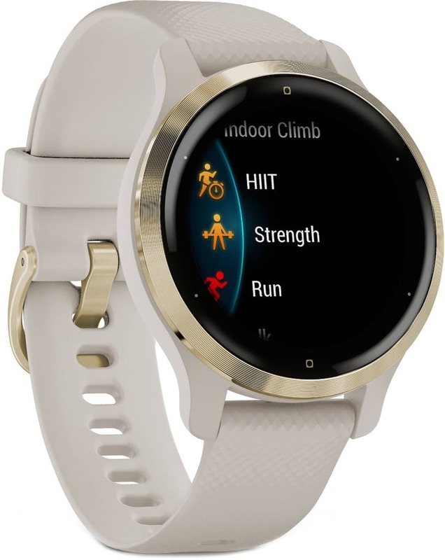 Смарт-годинник GARMIN VENU 2S LIGHT GOLD STAINLESS STEEL BEZEL WITH LIGHT SAND CASE AND SILICONE BAND фото