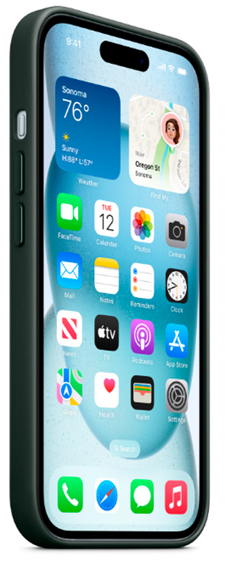 Чохол для iPhone 15 FineWoven Case with MagSafe Evergreen (MT3J3ZM/A) фото