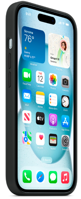 Чохол для iPhone 15 Silicone Case with MagSafe Black (MT0J3ZM/A) - фото - №6
