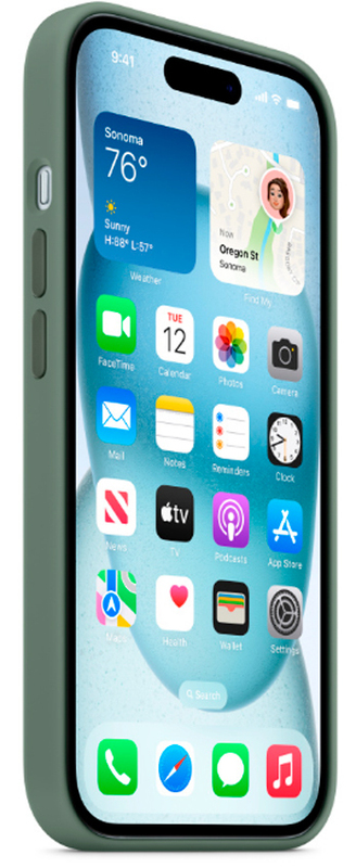 Чохол для iPhone 15 Silicone Case with MagSafe Cypress (MT0X3ZM/A) - фото - №5