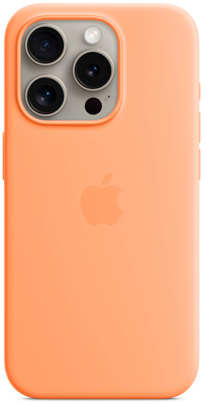 Чохол для iPhone 15 Pro Silicone Case with MagSafe Orange Sorbet (MT1H3ZM/A) фото