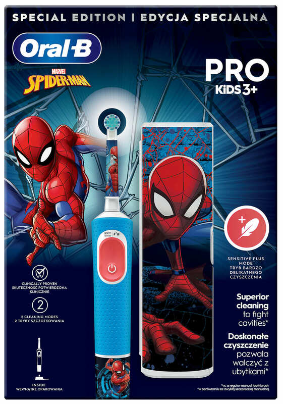 Електрична зубна щітка ORAL-B Kids (3+) D103.413.2KX Spiderman+дорожній чохол (8006540773567) фото