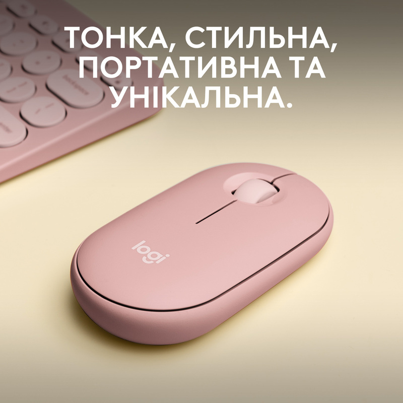 Миша Logitech Pebble Mouse 2 M350s Wireless (Pink) 910-007014 фото