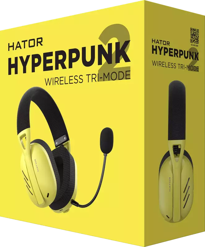 Гарнітура ігрова HATOR Hyperpunk 2 Wireless Tri-mode (HTA-857) Black/Yellow фото