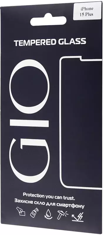 Защитное стекло GIO для iPhone 15 Plus (black) фото