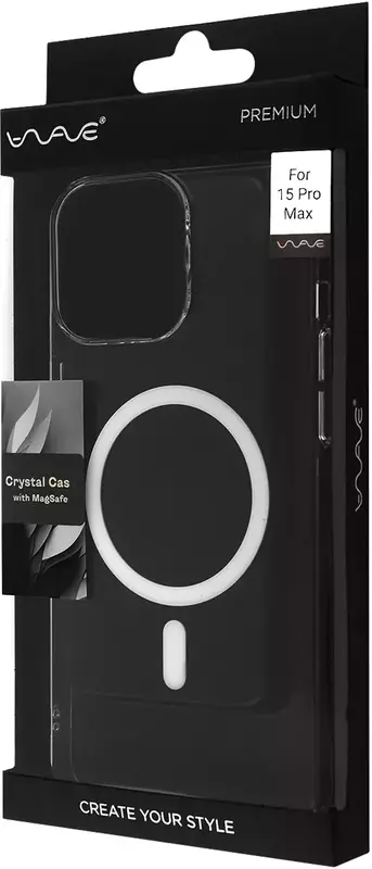 Чохол для iPhone 15 Pro Max Premium Crystal Case with MagSafe (clear) - фото - №1