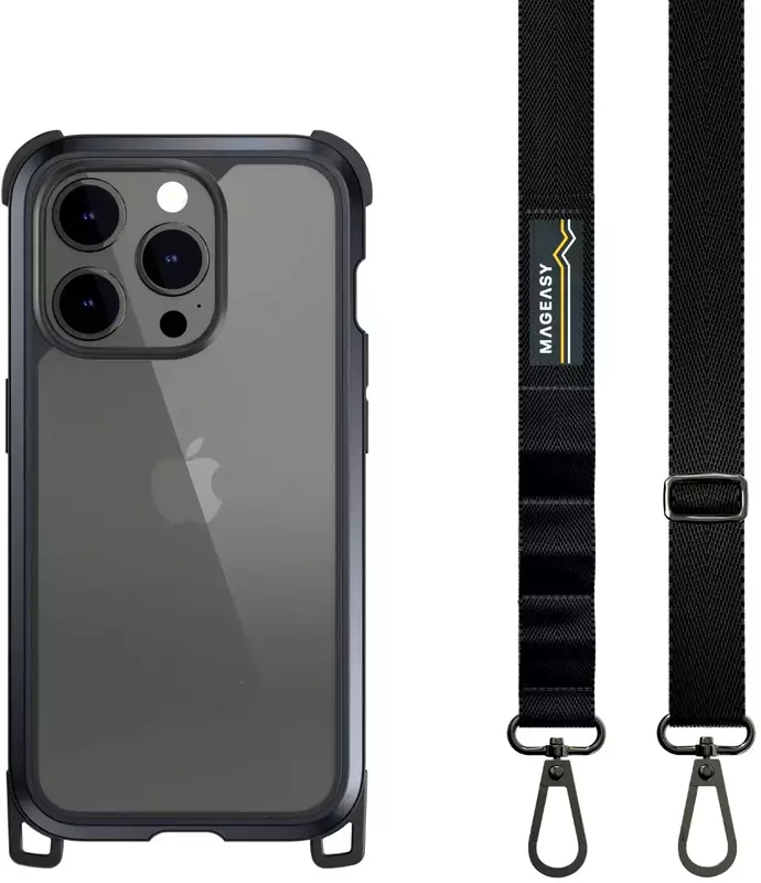 Чохол для iPhone 15 Pro SwitchEasy Odyssey + Strap Black (MPH56P176EC23) - фото - №0