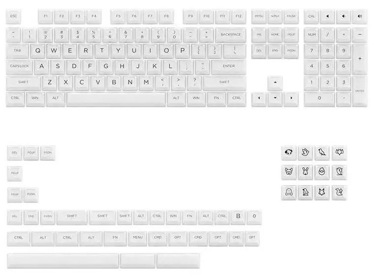 Набір кейкапів Akko ASA Clear printed keycap White V2 Fullset фото