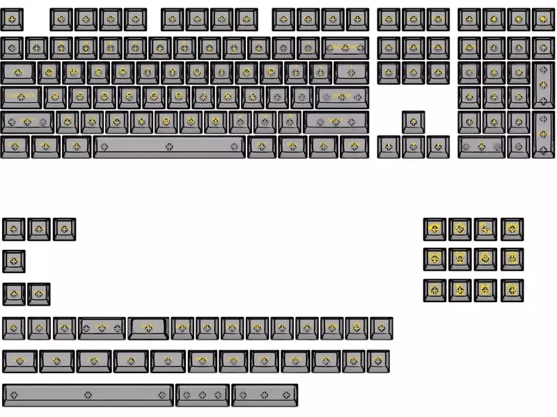 Набір кейкапів Akko ASA Clear printed keycap Black V2 Fullset фото