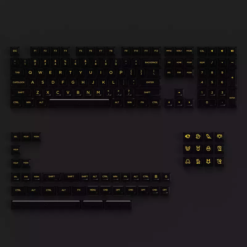 Набір кейкапів Akko ASA Clear printed keycap Black V2 Fullset фото