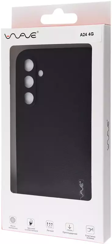Чохол для Samsung A24 WAVE Leather Case (black) фото
