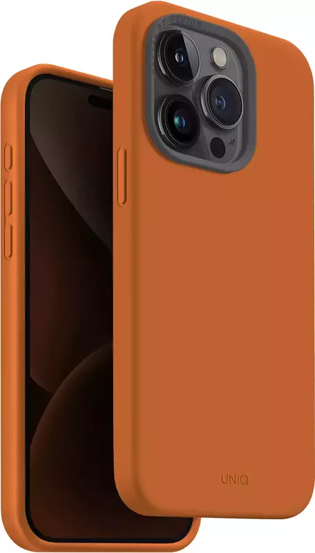 Чохол для Iphone 15 Pro UNIQ MAGCLICK CHARGING LINO HUE - SUNSET ORANGE (UNIQ-IP6.1P(2023)-LINOHMORG) фото