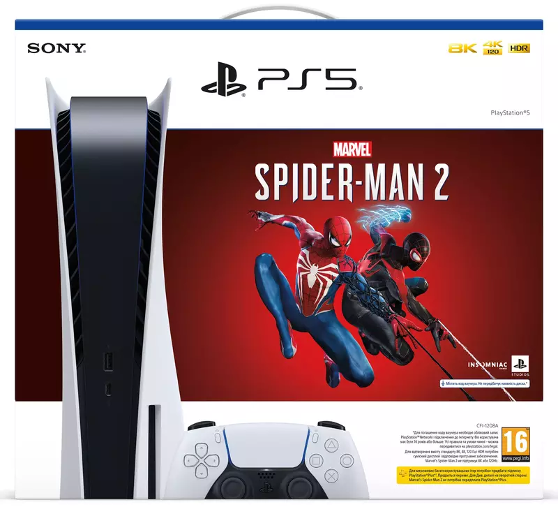 Игровая консоль PlayStation 5 Ultra HD Blu-ray (Marvel's Spider-Man 2) фото
