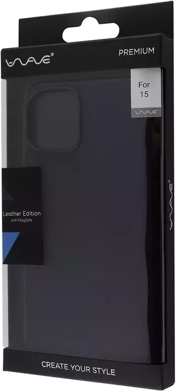 Чохол для iPhone 15 WAVE Premium Leather Edition Case with MagSafe (midnight) - фото - №4