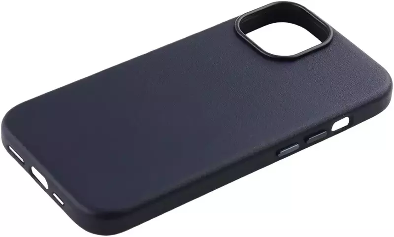 Чохол для iPhone 15 WAVE Premium Leather Edition Case with MagSafe (midnight) - фото - №1