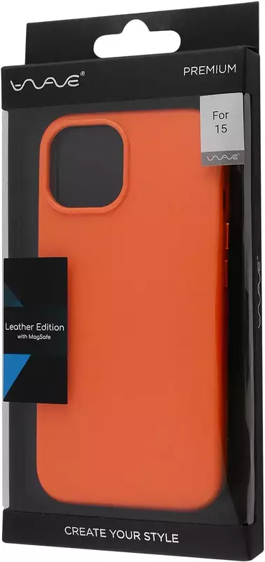 Чохол для iPhone 15 WAVE Premium Leather Edition Case with MagSafe (orange) фото
