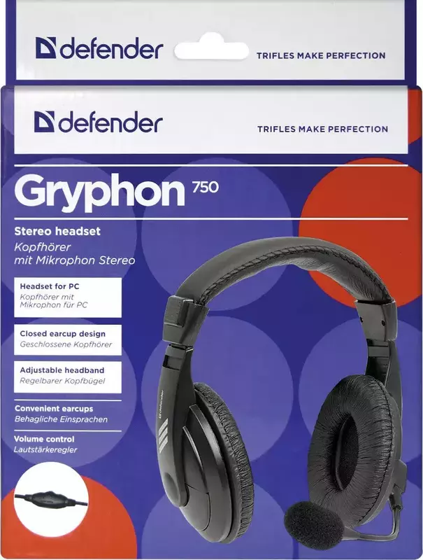 Навушники Defender Gryphon HN-750 (Black) 63750 фото