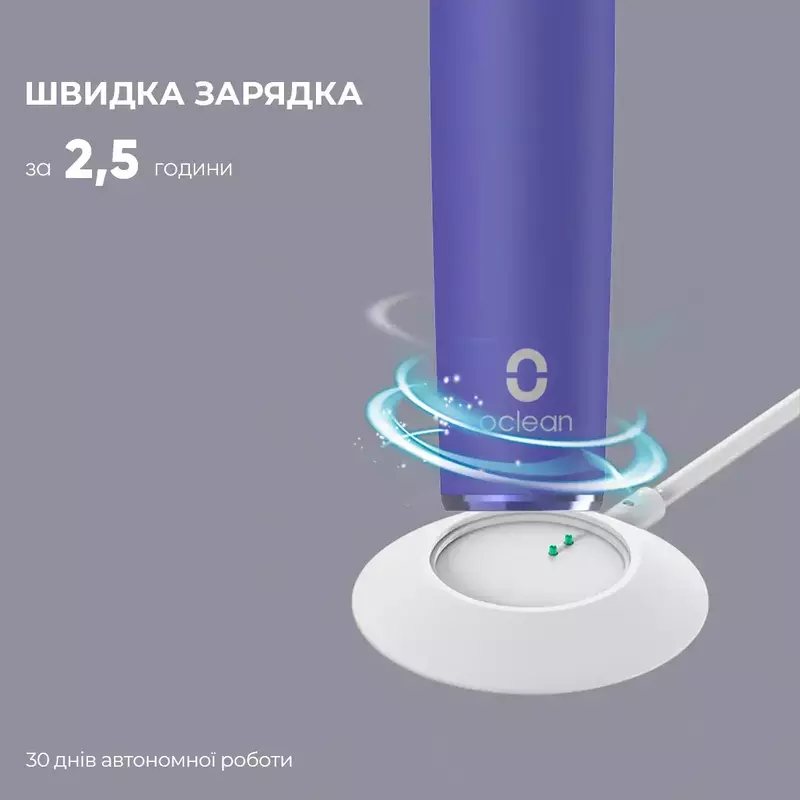 Розумна зубна електрощітка OcleanAir 2 Purple фото