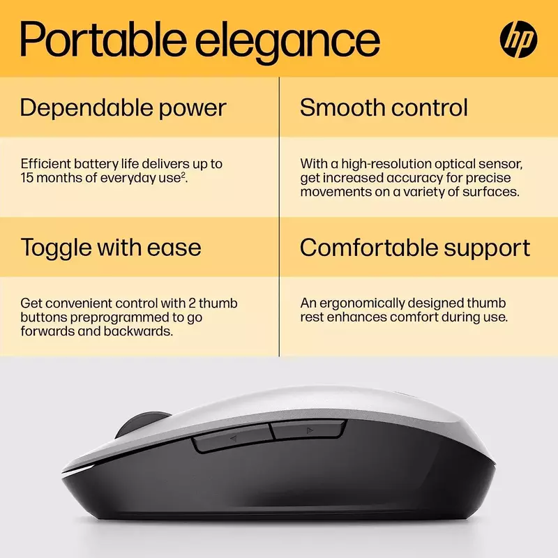 Миша HP 300 Dual Mode BT/WL (Silver) 6CR72AA - фото - №10