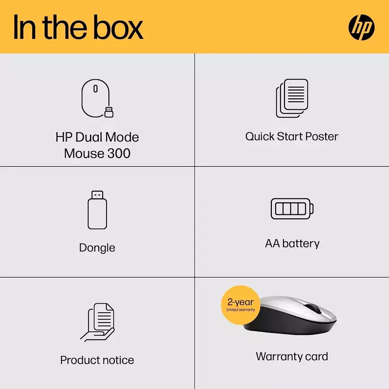 Миша HP 300 Dual Mode BT/WL (Silver) 6CR72AA - фото - №8