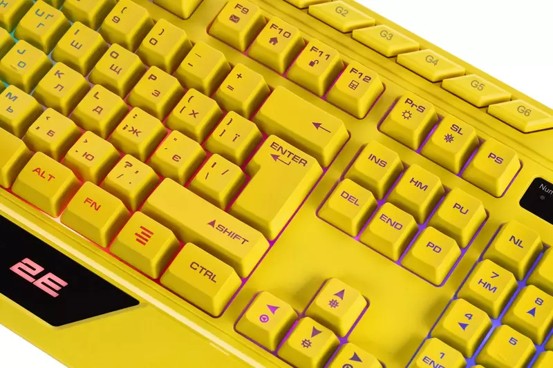 Ігрова клавіатура 2E GAMING KG315 RGB USB Ukr (Yellow) 2E-KG315UYW фото