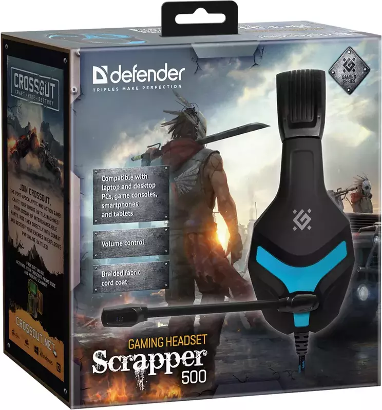 Гарнитура игровая Defender Scrapper 500 (Blue Black) 64501 фото
