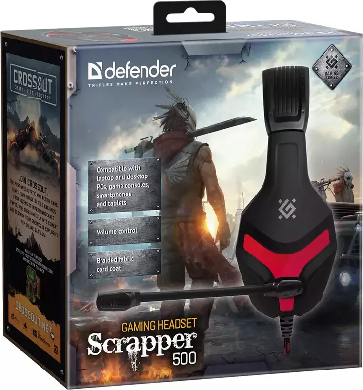 Гарнитура игровая Defender Scrapper 500 (Red Black) 64500 фото