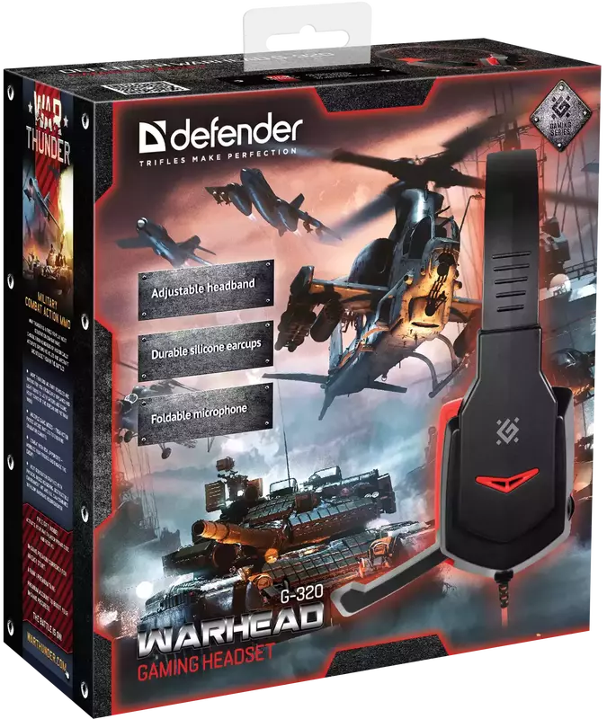 Гарнітура ігрова Defender Warhead G-320 (Black-Red) 64033 фото