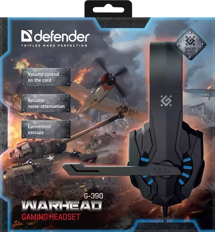 Гарнітура ігрова Defender Warhead G-390 (Black Blue) 64038 фото