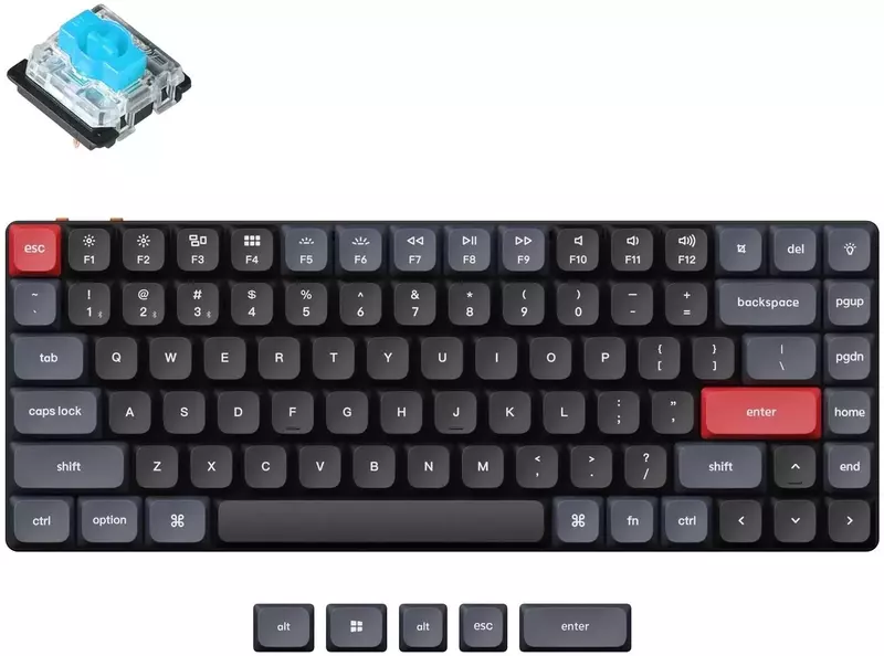 Бездротова клавіатура Keychron K3 PRO 84Key, Gateron Blue Low Profile White LED фото