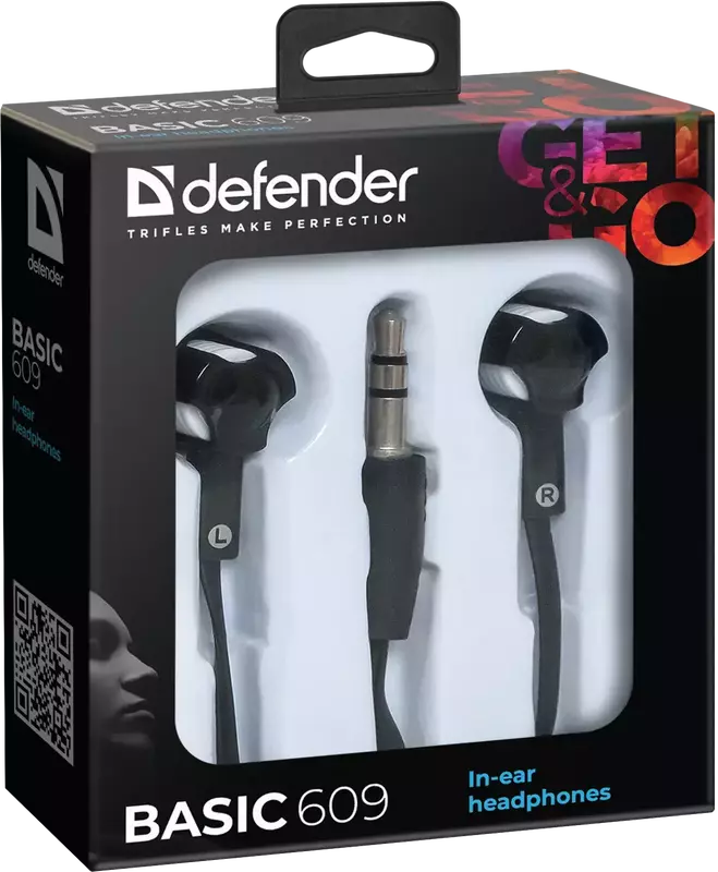 Наушники Defender Basic 609 (Black-White) 63609 фото