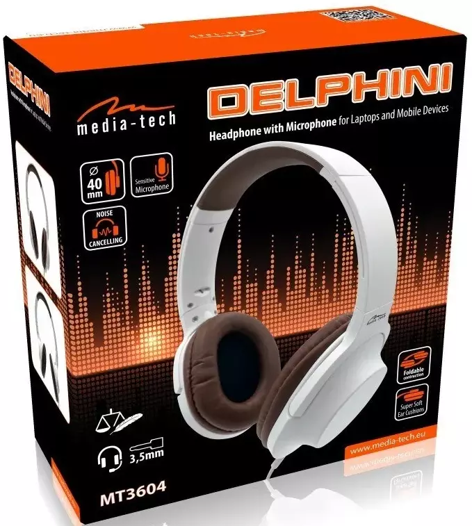 Навушники Media-Tech Delphini White (MT3604) фото