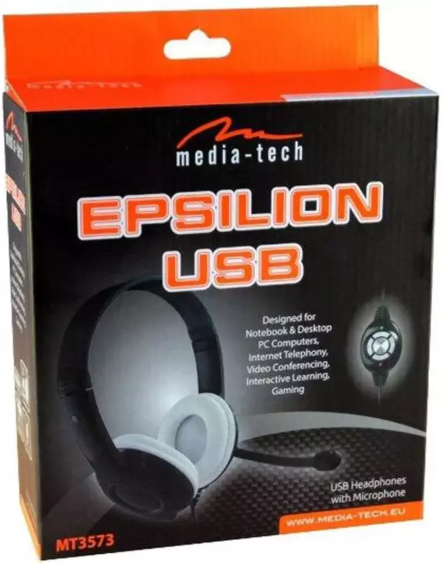 Навушники Media-Tech EPSILION (Black White) MT3573 фото