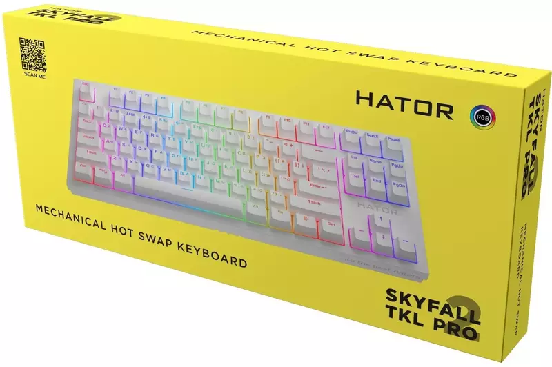 Ігрова клавіатура HATOR Skyfall 2 TKL PRO Orange (HTK-751) White фото