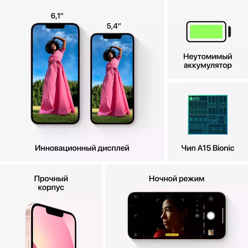 Apple iPhone 13 Mini 256GB Pink (MLK73) фото