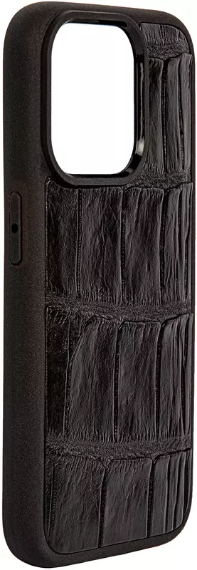 Чохол для iPhone 15 Pro Max Kartell з чорної шкіри крокодила - фото - №2