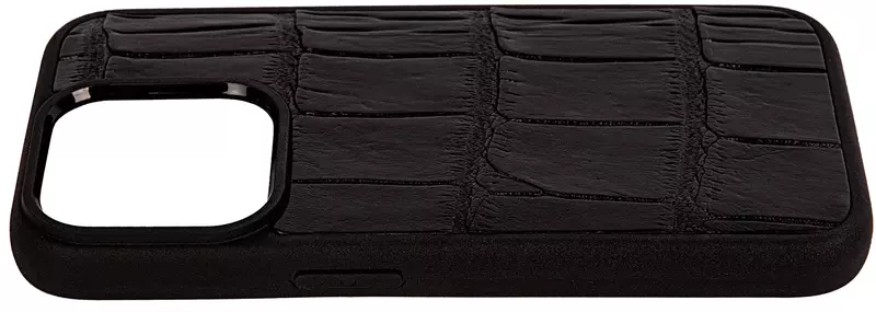 Чохол для iPhone 15 Pro Max Kartell з чорної шкіри крокодила - фото - №3