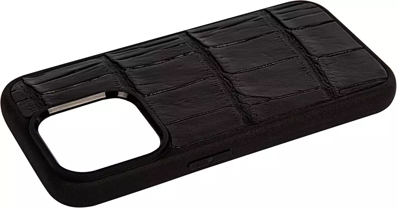 Чохол для iPhone 15 Pro Max Kartell з чорної шкіри крокодила - фото - №4